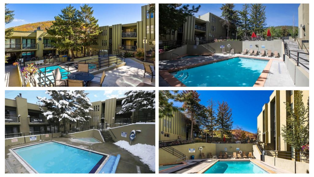 Hot tub and heated pool. Relax after a day of skiing, hiking, or even shopping.